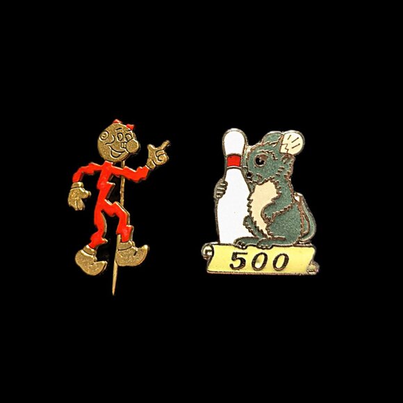 Vintage Pins Reddy Kilowatt & 500 Club Bowling Pin Like New - Picture 3 of 5